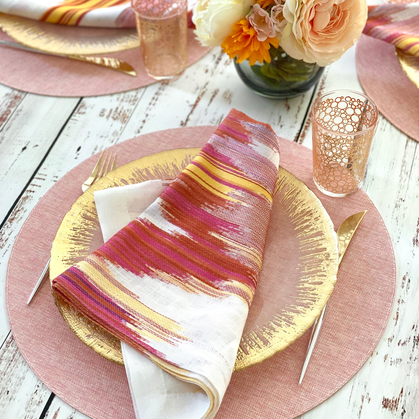 Aztec Red Orange Napkin, Set of 4