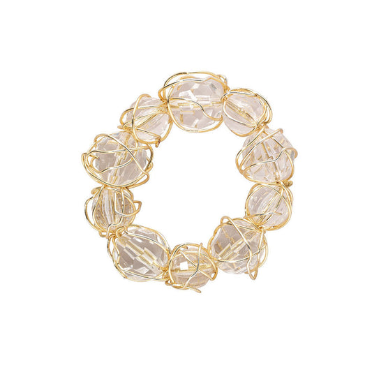 Crystal Bauble Gold Napkin Ring, Set of 4