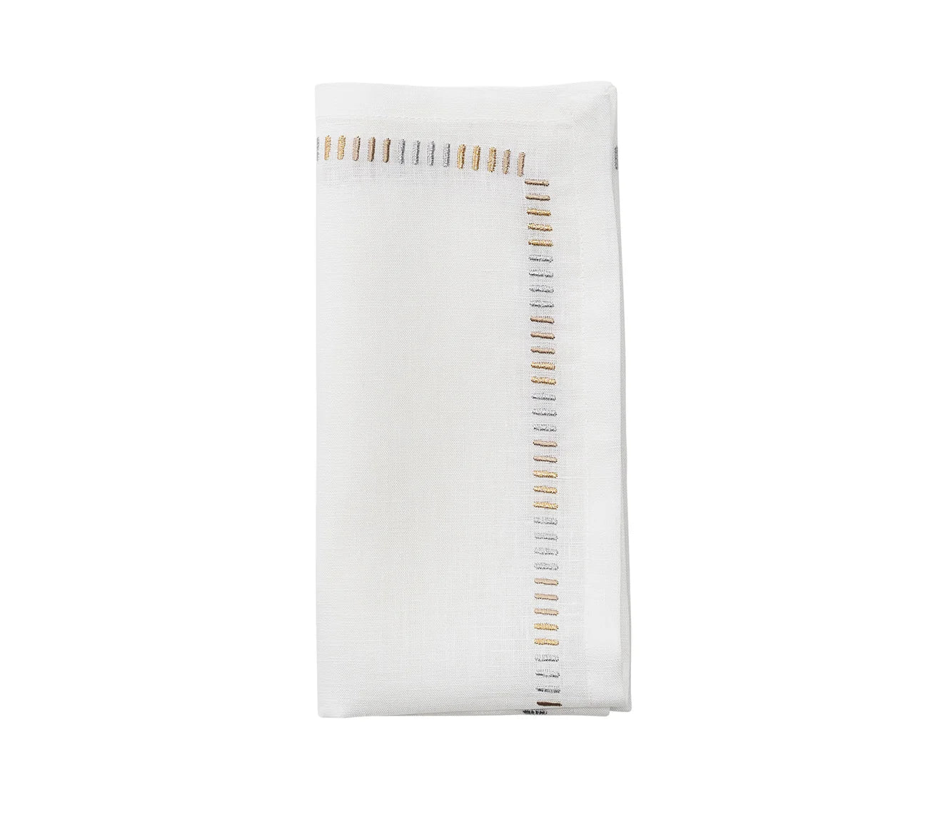 Harmonie Napkin in White, Gold & Silver, Set of 4