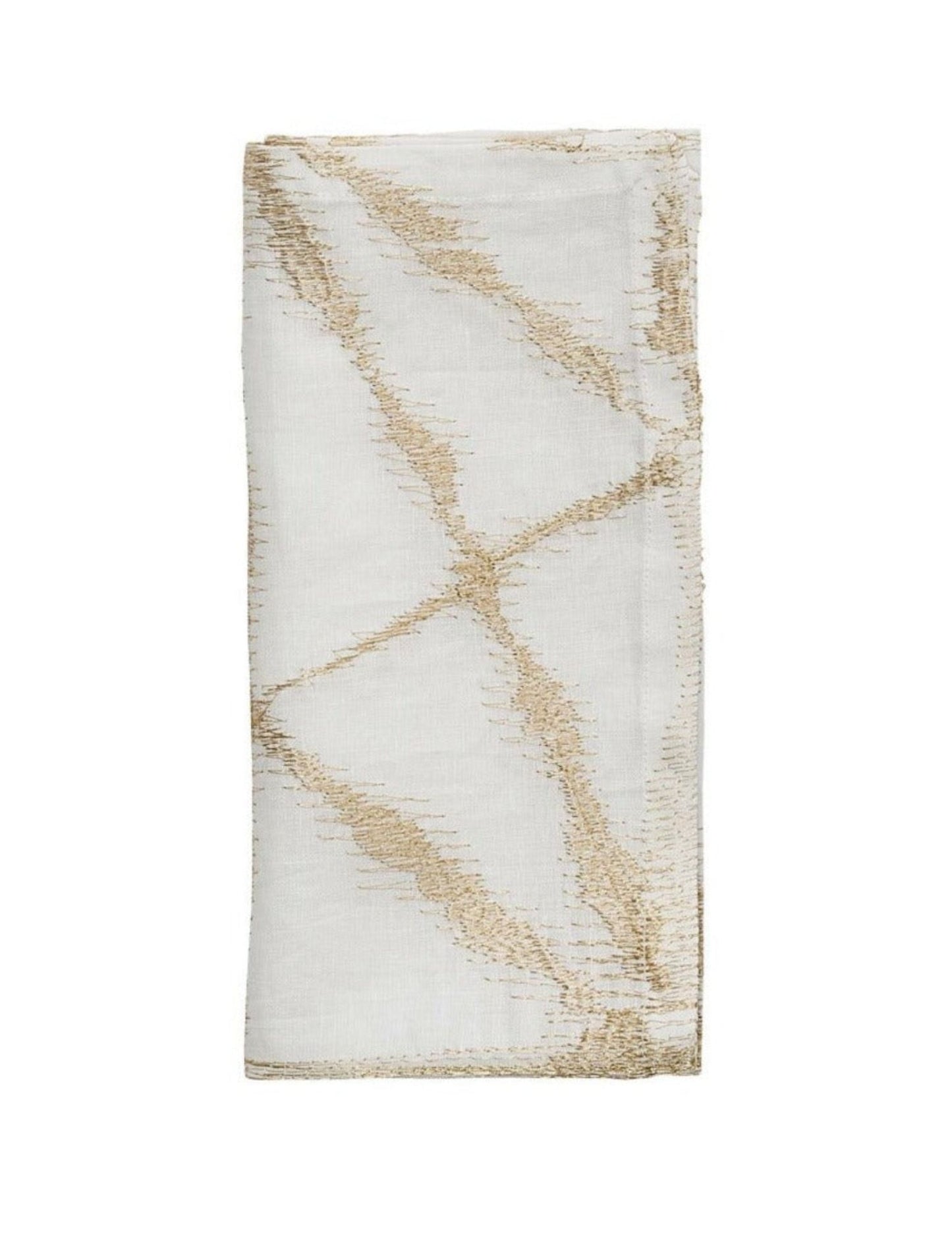 Luna White & Gold Napkin, Set of 4