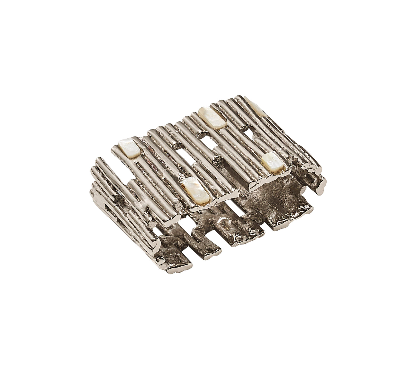 Matrix Napkin Ring in Silver, Set of 4