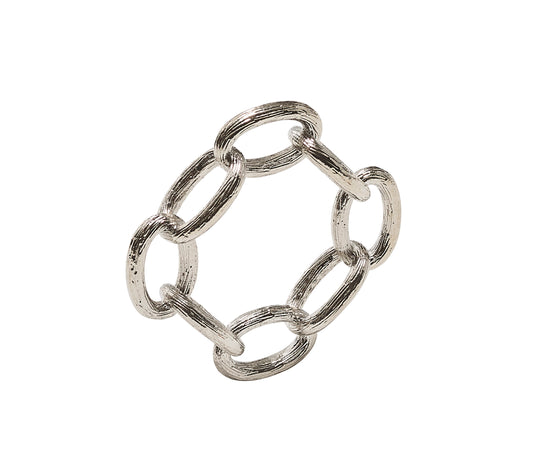 Chain Link Napkin Ring in Silver, Set of 4
