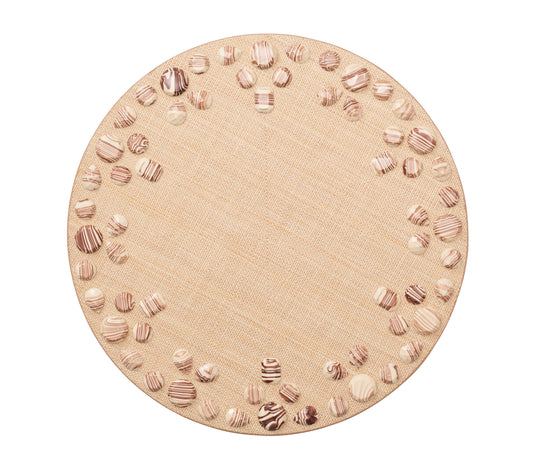 Cabochon Placemat in Natural & Brown, Set of 4