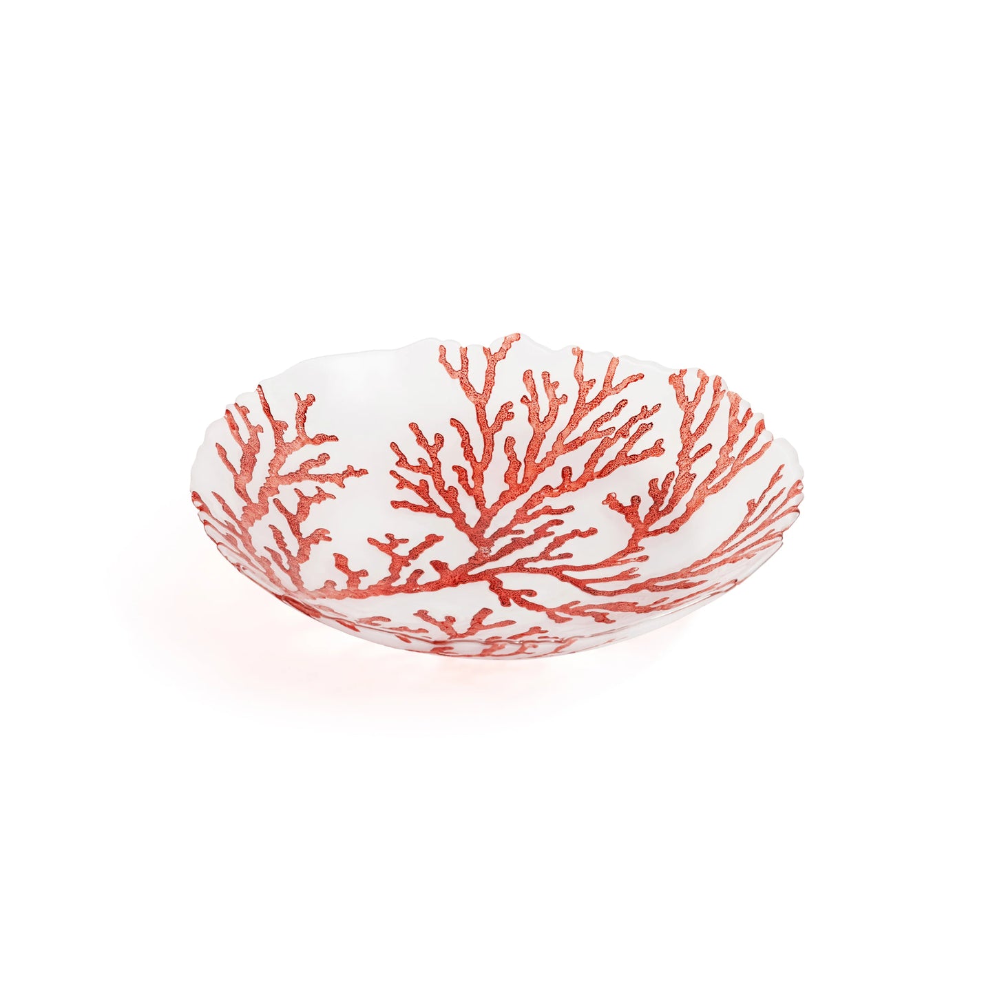 Glass Coral Design Bowl - 13 in