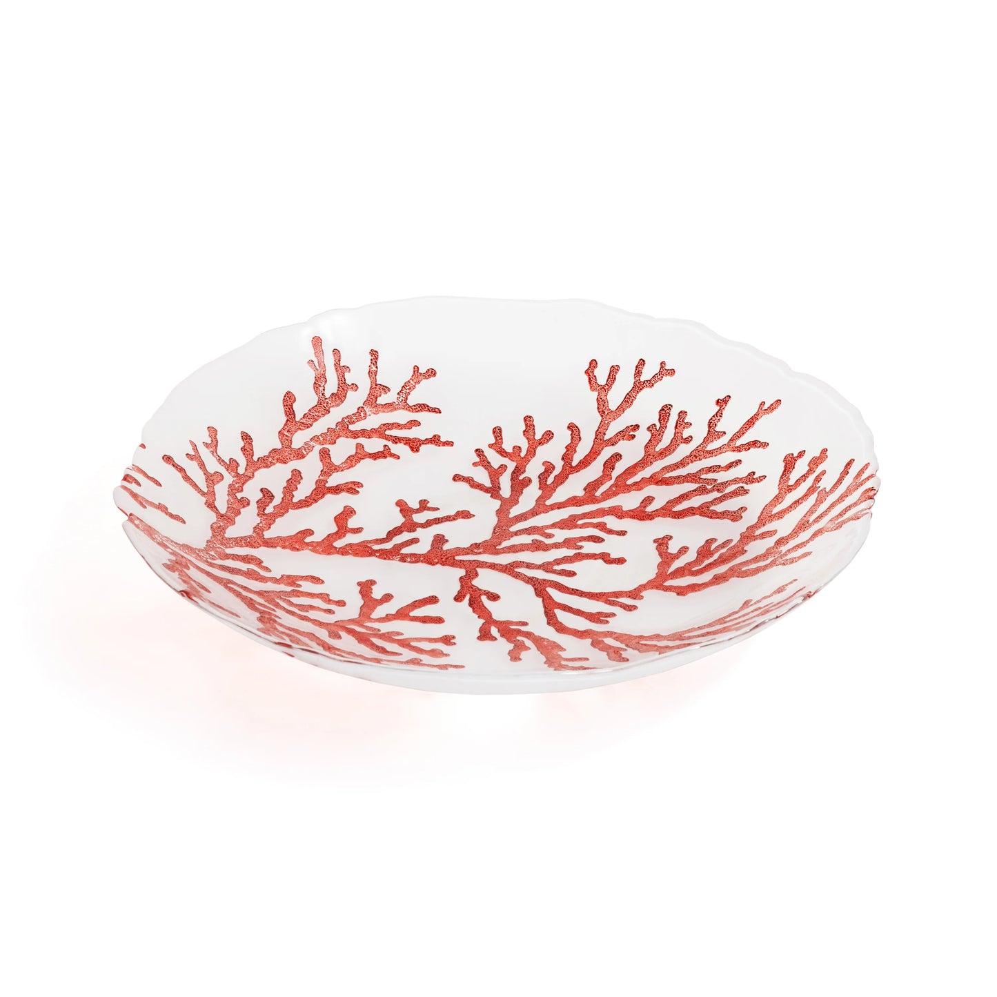 Glass Coral Design Bowl - 15.75 in