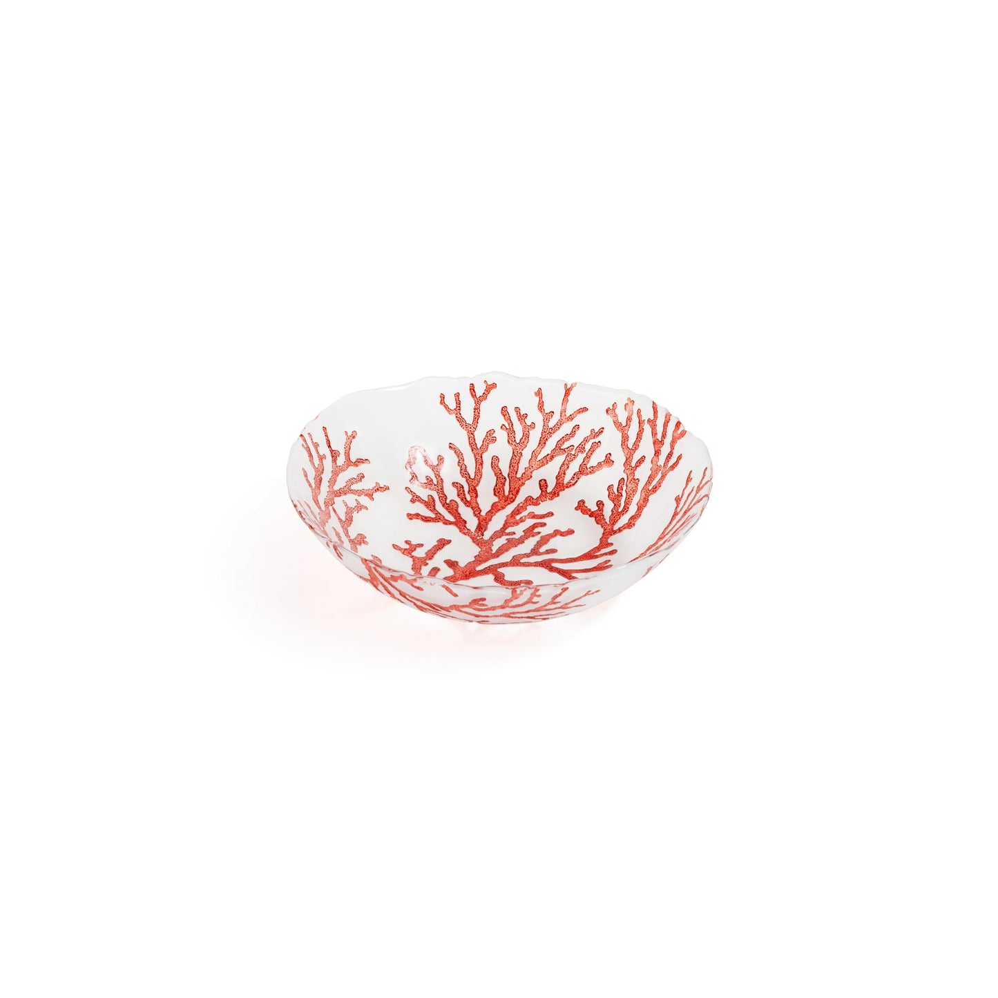 Glass Coral Design Bowl - 8.75 in