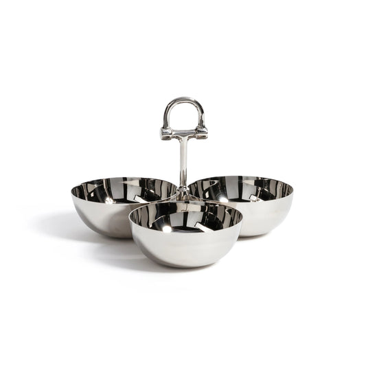 The Equestrian Trio Condiment Set - Polished Nickel