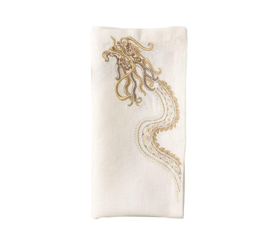 Imperial Dragon White, Gold & Silver, Set of 4