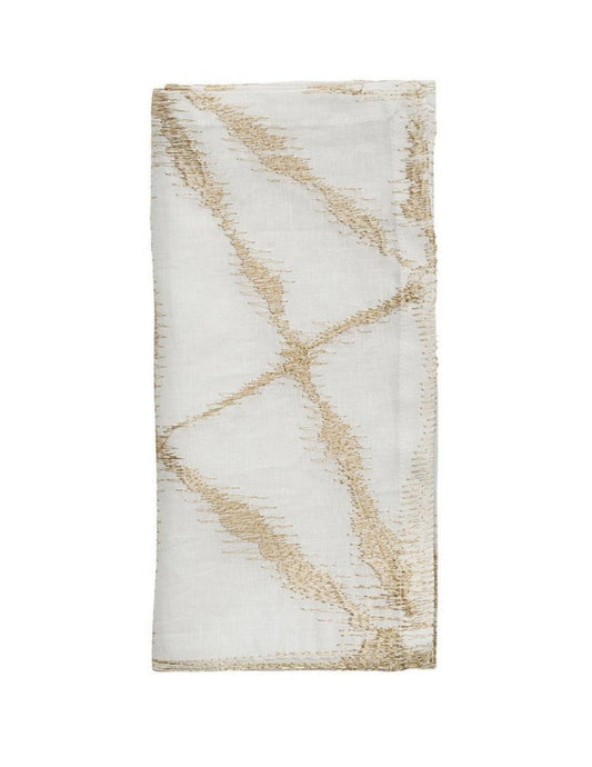 Luna White & Gold Napkin, Set of 4