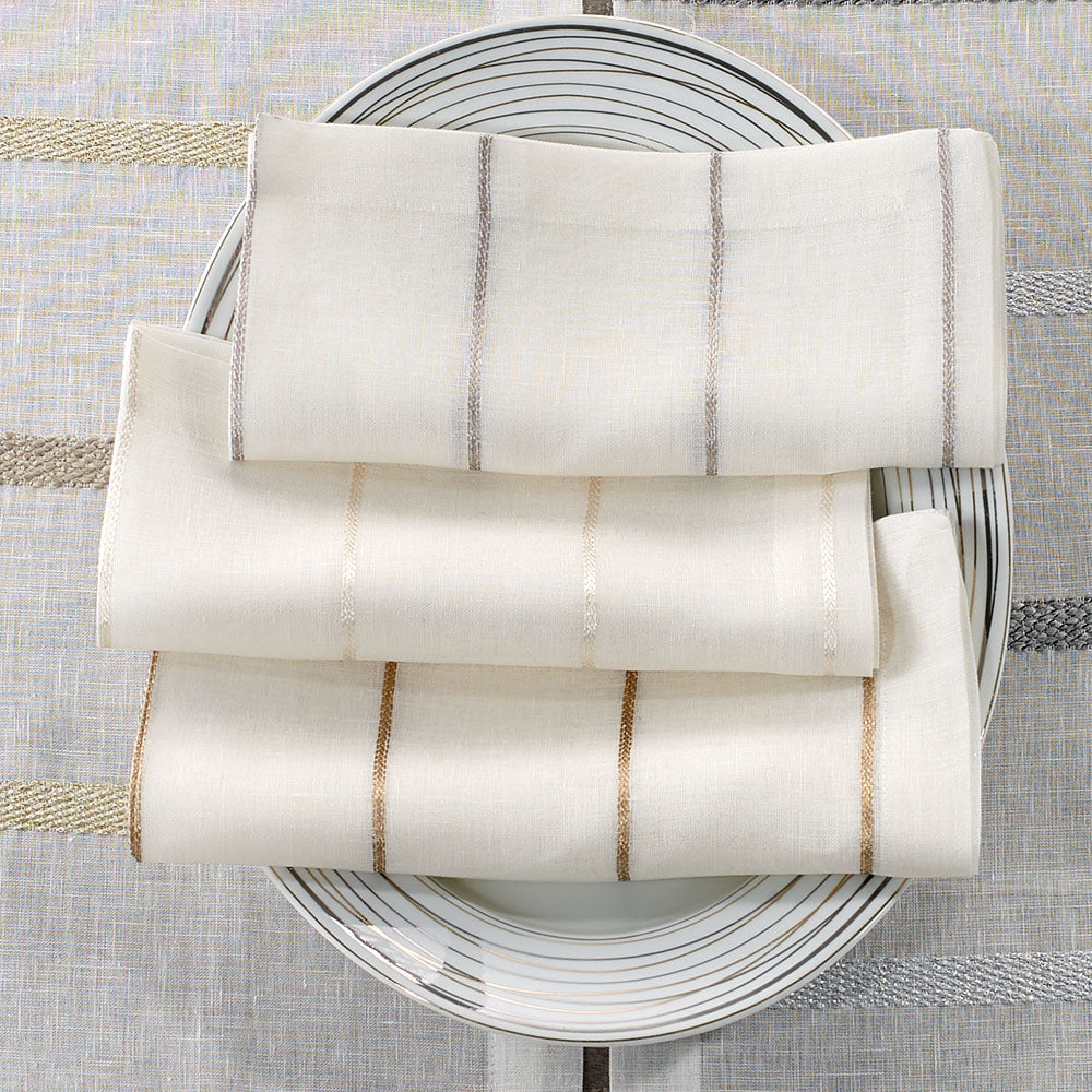 Metallic Thread Pearl Napkin, Set of 4