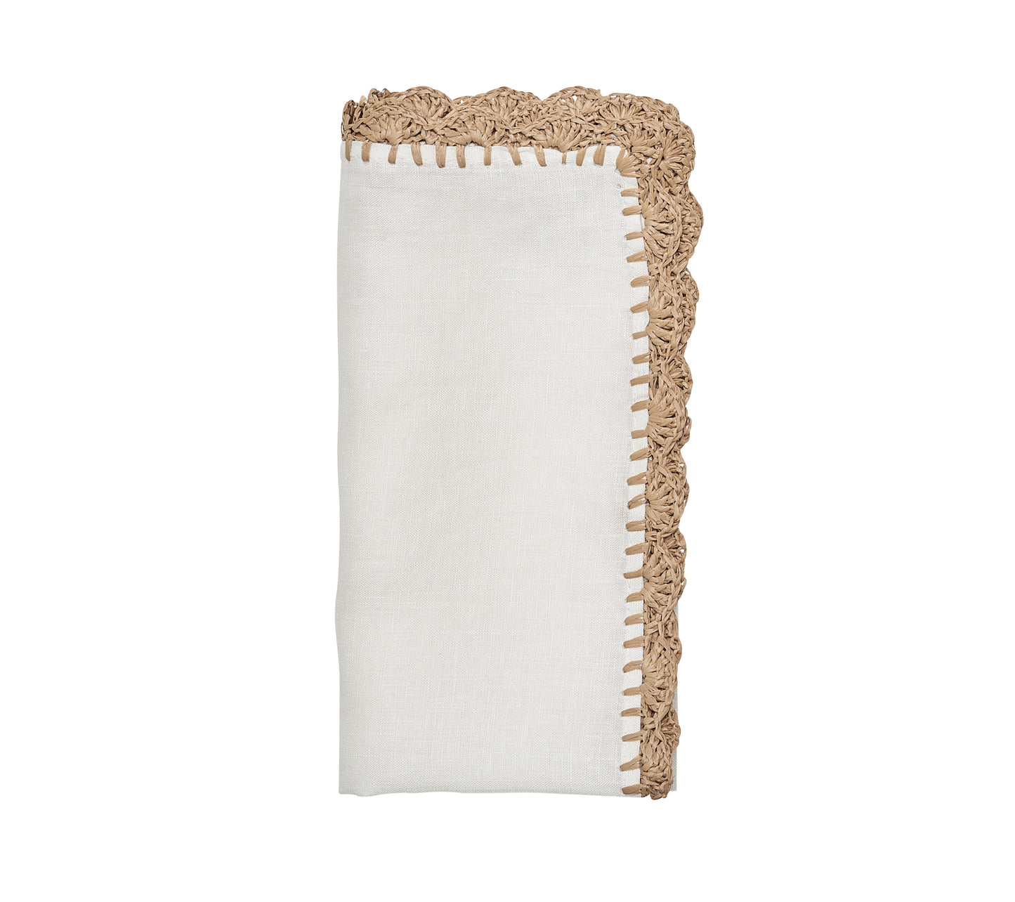 Shell Edge Napkin in White & Natural, Set of 4