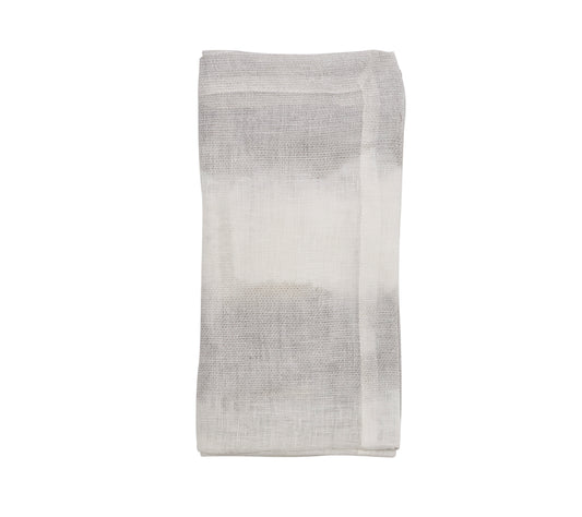 Watercolor Stripe Napkin in White & Gray, Set of 4