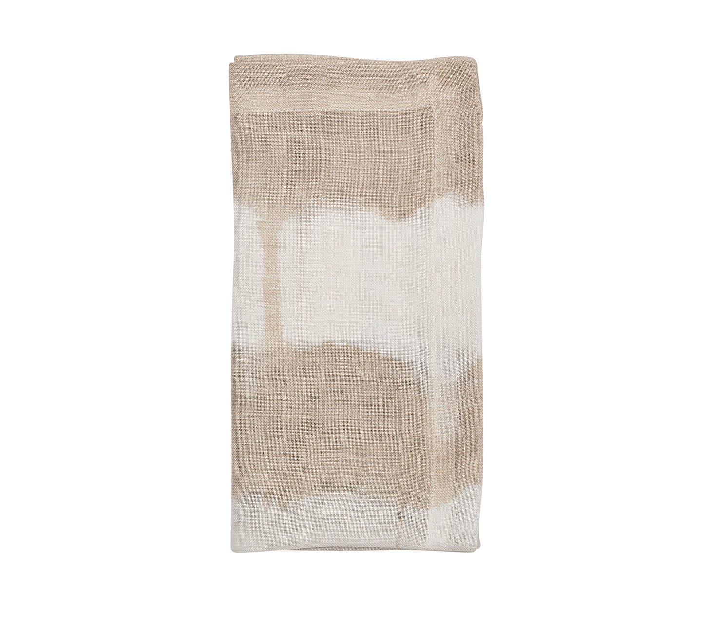 Watercolor Stripe Napkin in White & Natural, Set of 4