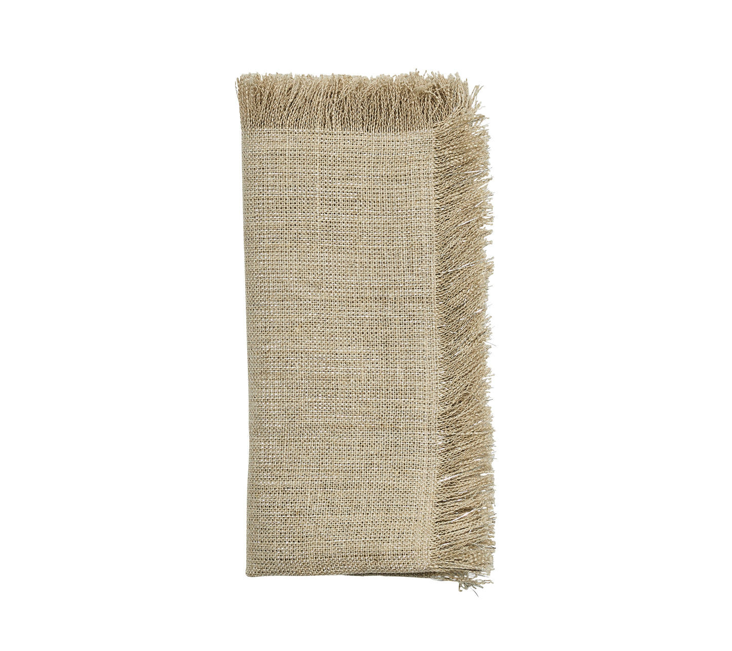 Fringe Napkin in Natural & Silver, Set of 4