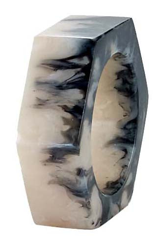 Piper Beige Marble Napkin Ring, Set of 4