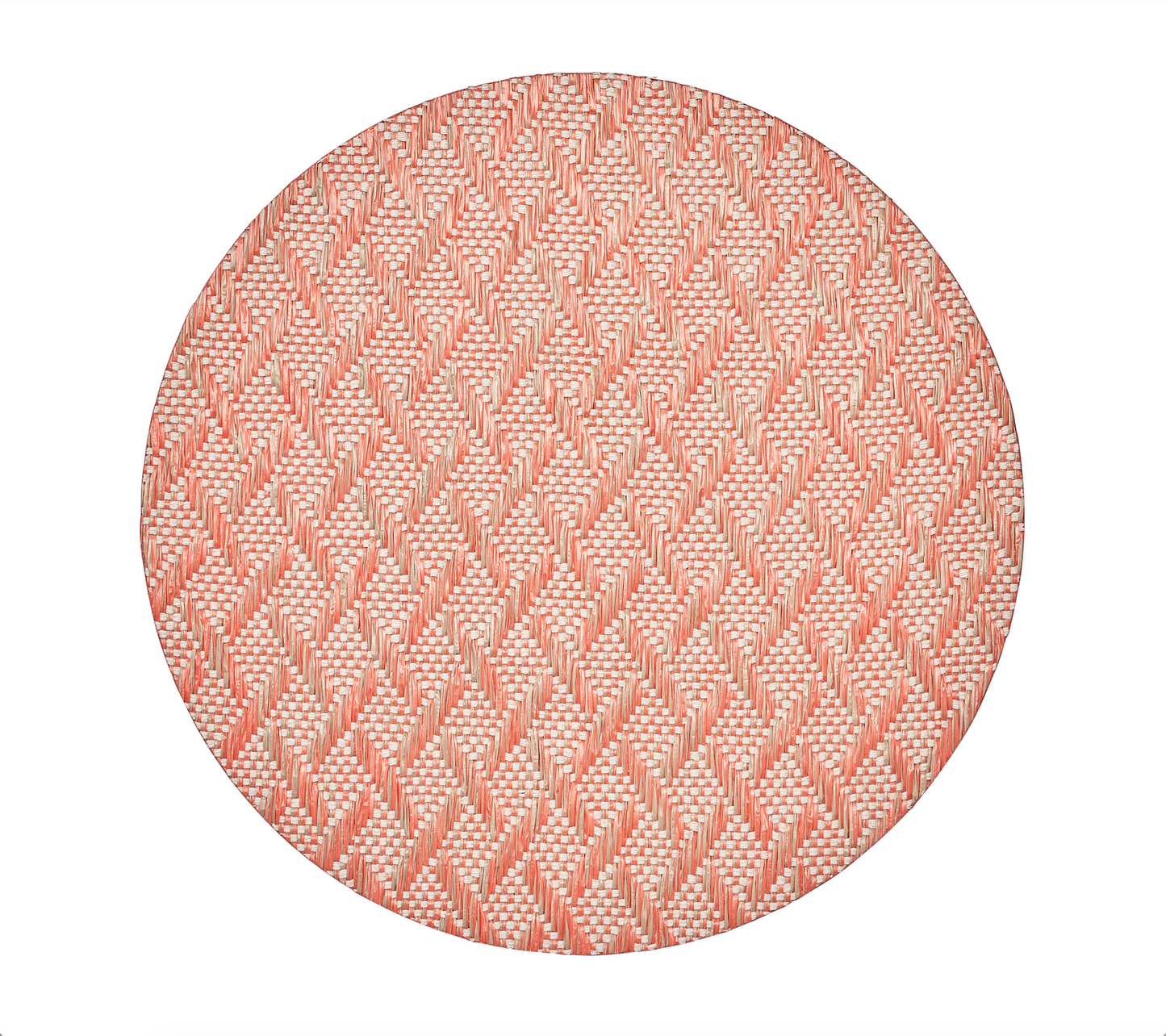 Basketweeve Placemat in Natural & Orange, Set of 4