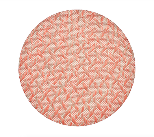 Basketweeve Placemat in Natural & Orange, Set of 4